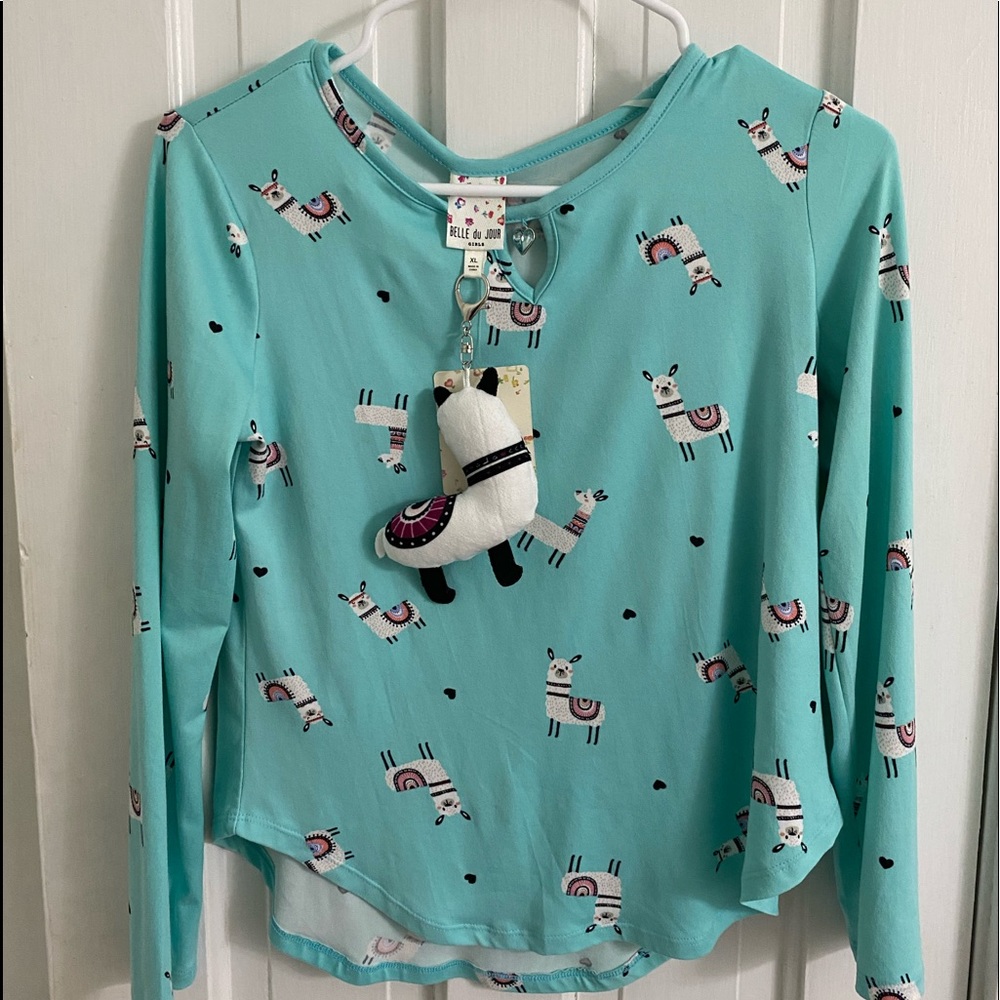 Girls Soft Llama Shirt
